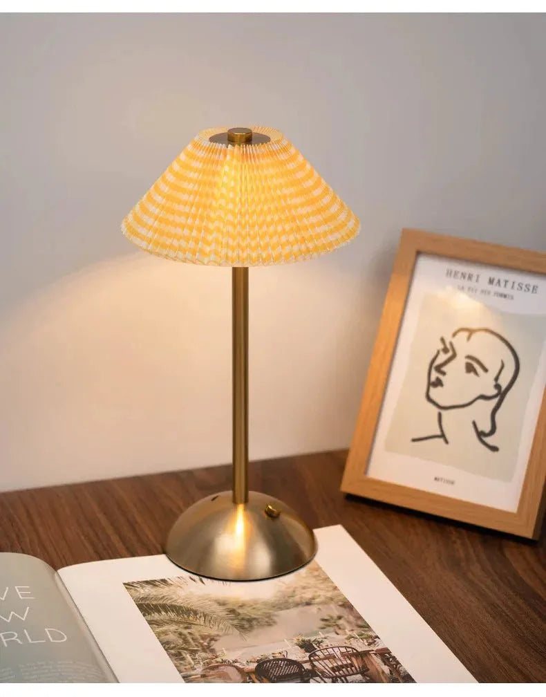 Rechargeable Touch - Control Fabric Shade LED Table Lamp Modern Dimmer - Shoplex