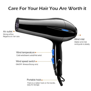 Professional Salon Hot & Cold Ionic Hair Dryer 2000W Powerful - Shoplex