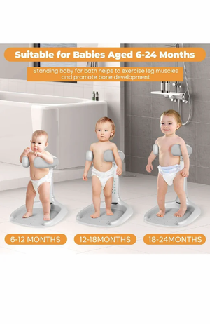 Baby Shower Bath Stand with Adjustable Height Support Seat for Infants