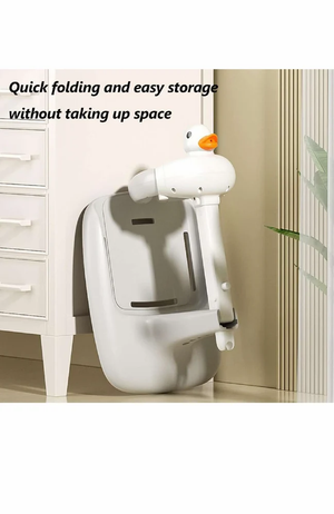 Baby Shower Bath Stand with Adjustable Height Support Seat for Infants