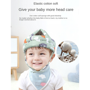 Baby Protective Helmet Hat 360° Impact Cushion Soft Cotton Gray - product view 2 - Shoplex