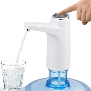 Touch intelligent electric water pump dispensing water into a glass from a large bottle