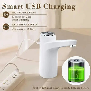 Smart USB charging electric water pump with touch control and battery icon
