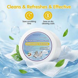White Shoe Cleaner Cream with Sponge — No-Wash Sneaker Paste - Shoplex