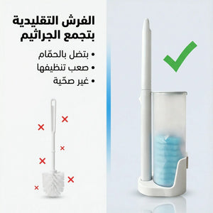Disposable Toilet Brush – Clean Without Touching Germs + (8 Hygiene Disposable Heads) - product view 2 - Shoplex