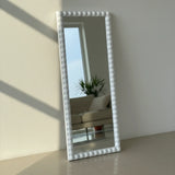 Bubble Frame Full-Length Mirror – Modern Gold & White Design