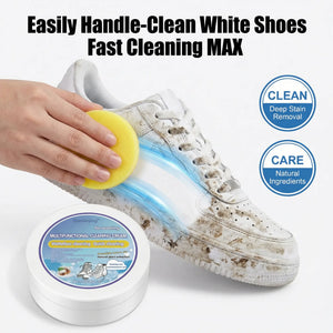 White Shoe Cleaner Cream with Sponge — No-Wash Sneaker Paste - product view 4 - Shoplex