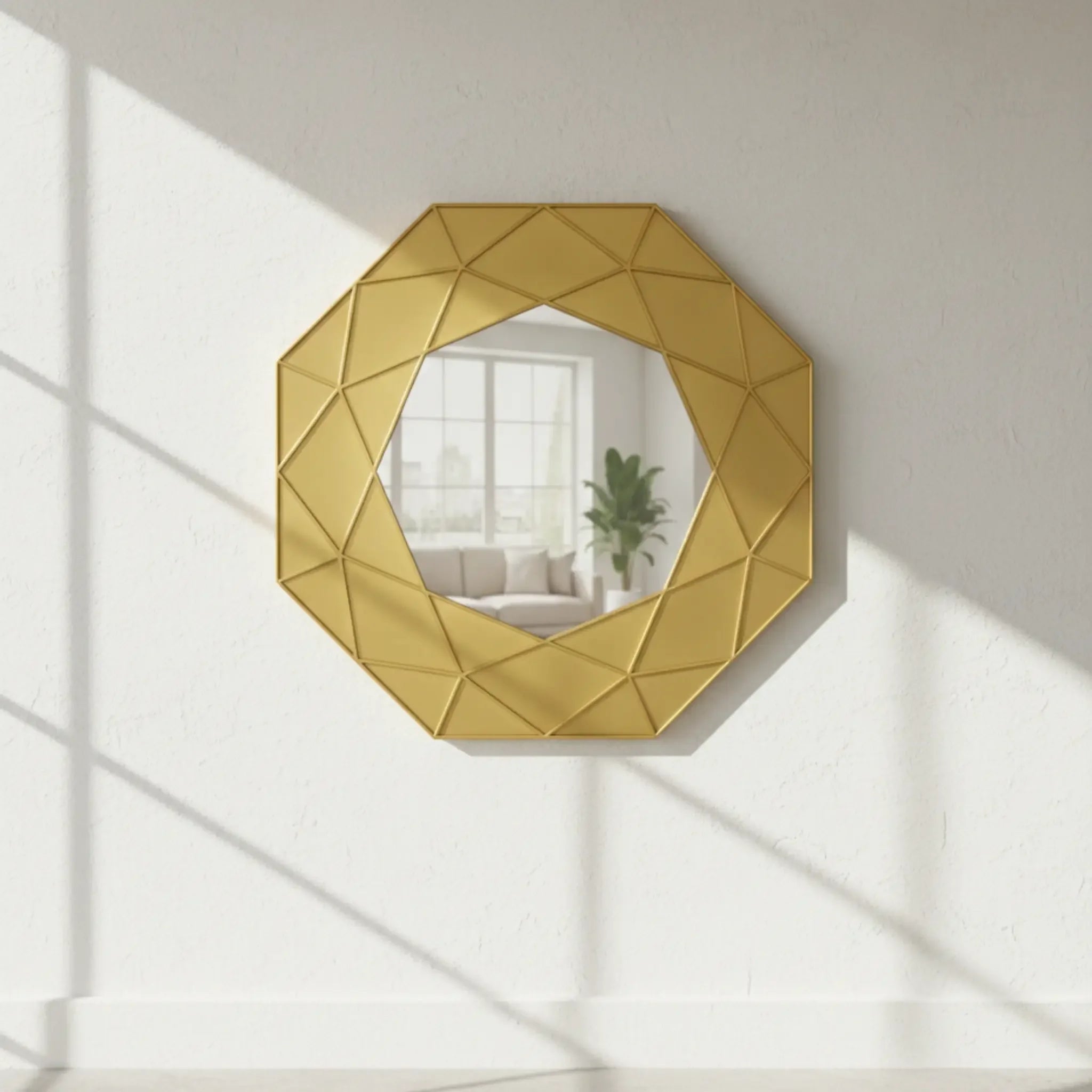 Geometric Wall Mirror – Modern Foldable Design - Shoplex