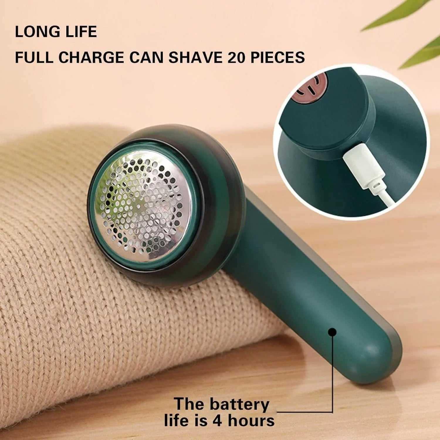 Electric fabric shaver removing lint from sweater, USB charging, long battery life
