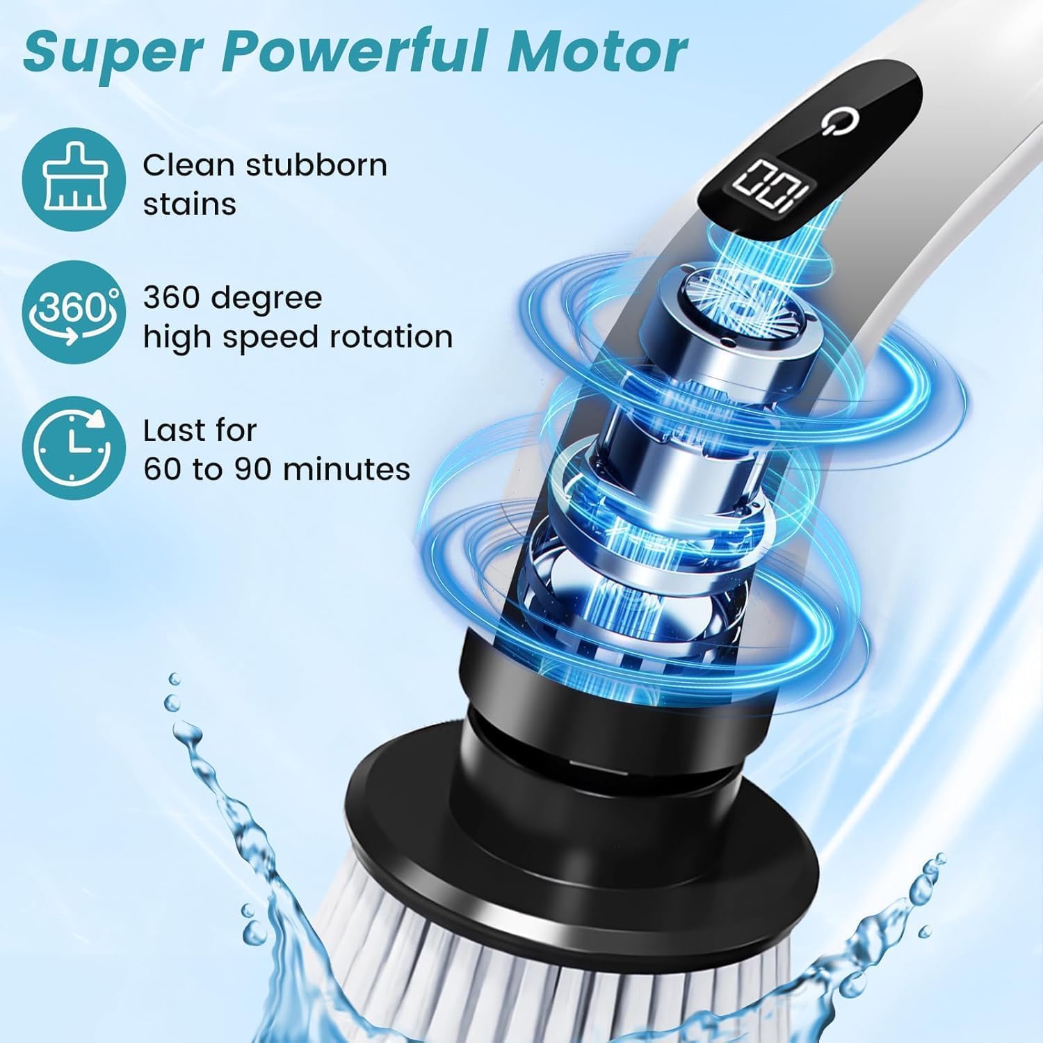 Electric Spin Scrubber with 9 Brush Heads