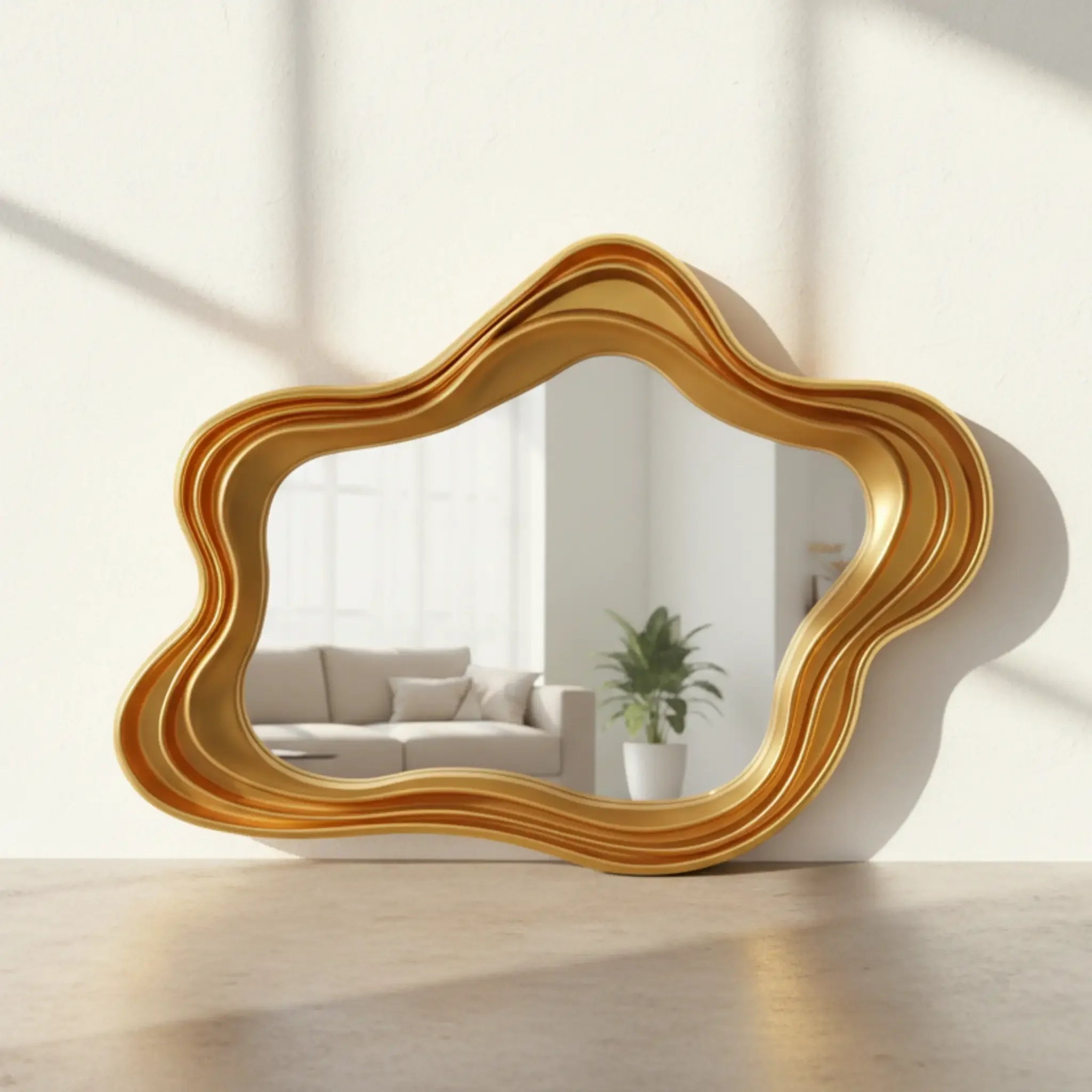 Irregular Wave Wall Mirror – Modern Curved Design - Shoplex