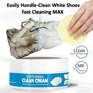 White Shoe Cleaner Cream with Sponge — No-Wash Sneaker Paste - product view 5 - Shoplex