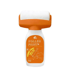 Orange and white paint roller bottle labeled 'ROLLER PAINT' on white background