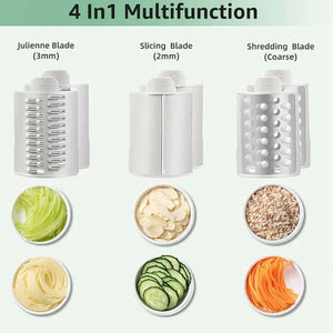 Manual Vegetable Cutter Rotary Grater Handheld Food Processor Kitchen Tool - Shoplex