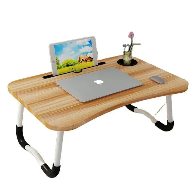 Adjustable Foldable MDF Laptop Bed Desk with Steel Legs - Shoplex