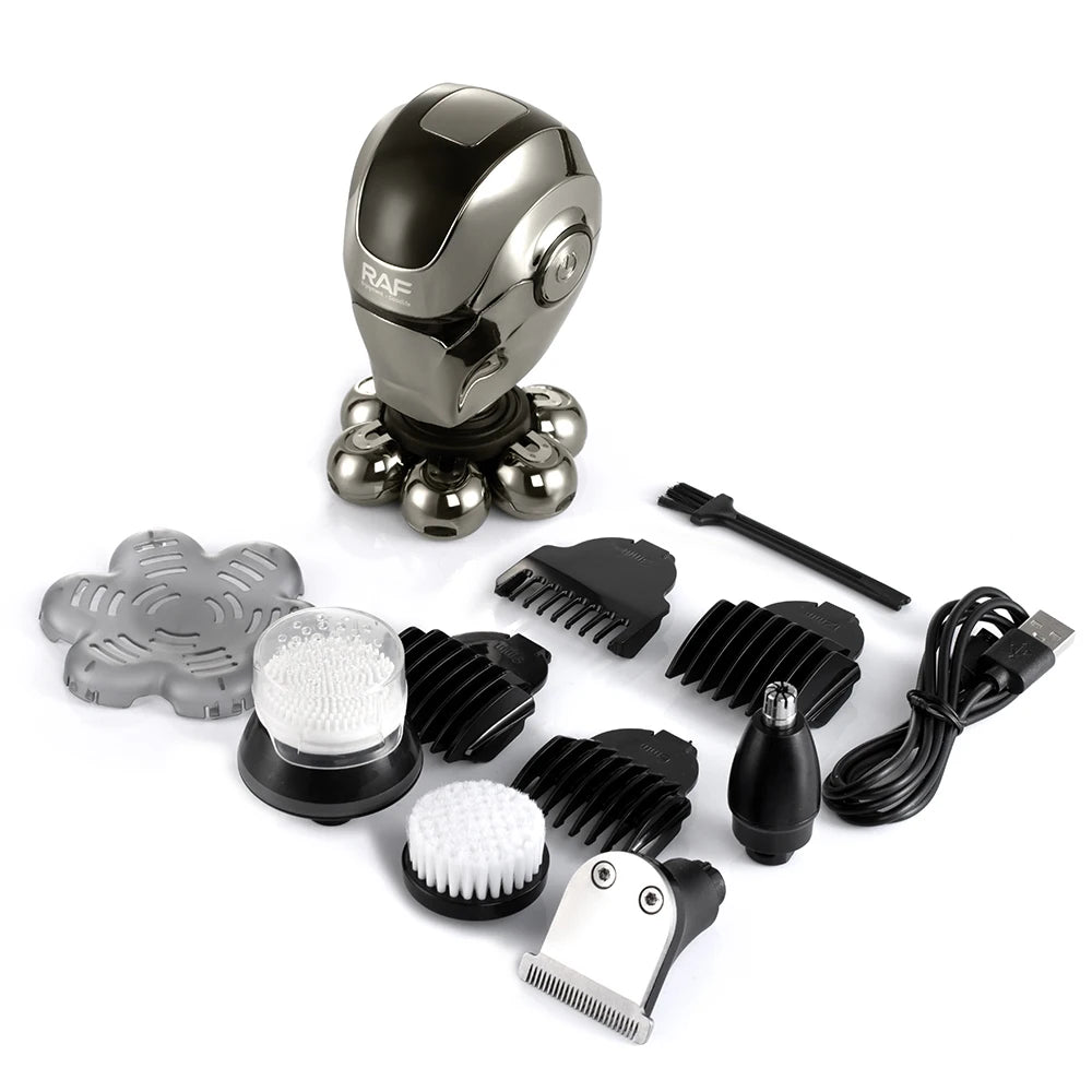RAF 5-in-1 Rechargeable Waterproof Grooming Kit with LED Display