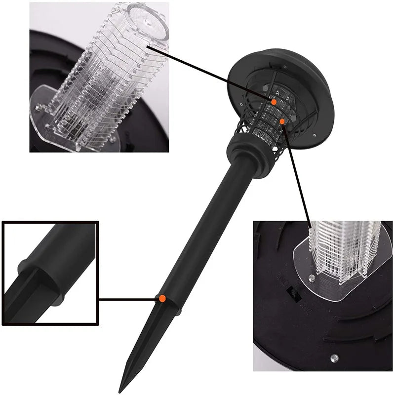 Solar UV-LED Mosquito Zapper for Garden Outdoor Waterproof Pest Control