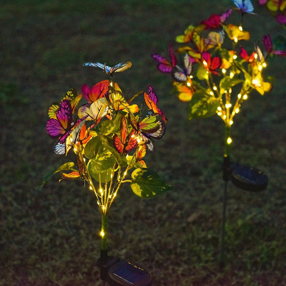 Solar LED Seven-Butterfly Garden Tree Outdoor Decorative Stake Light