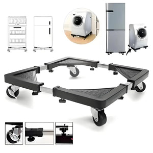 Adjustable Stainless Steel Appliance Base Stand with Lockable Casters - Shoplex
