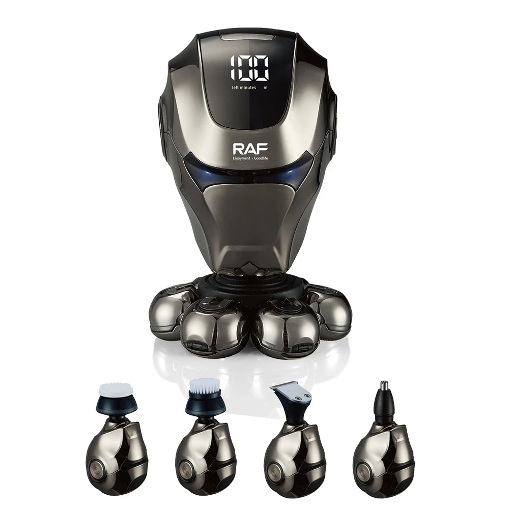 RAF 5-in-1 Rechargeable Waterproof Grooming Kit with LED Display