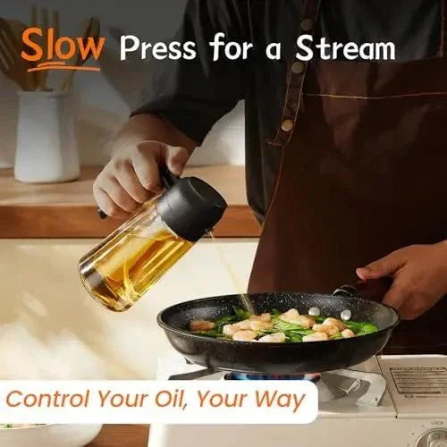 Black Glass Olive Oil Dispenser Spray Bottle 470ml Capacity - Shoplex