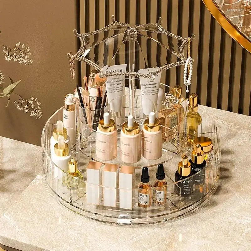 Transparent Acrylic Makeup Organizer Cosmetic Storage Dresser Shelf