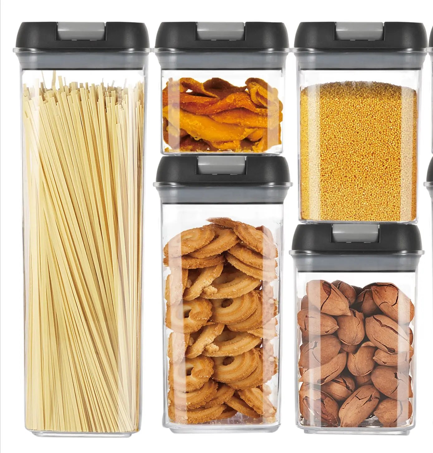 5-Piece Clear Airtight Flip-Lock Food Storage Containers Set