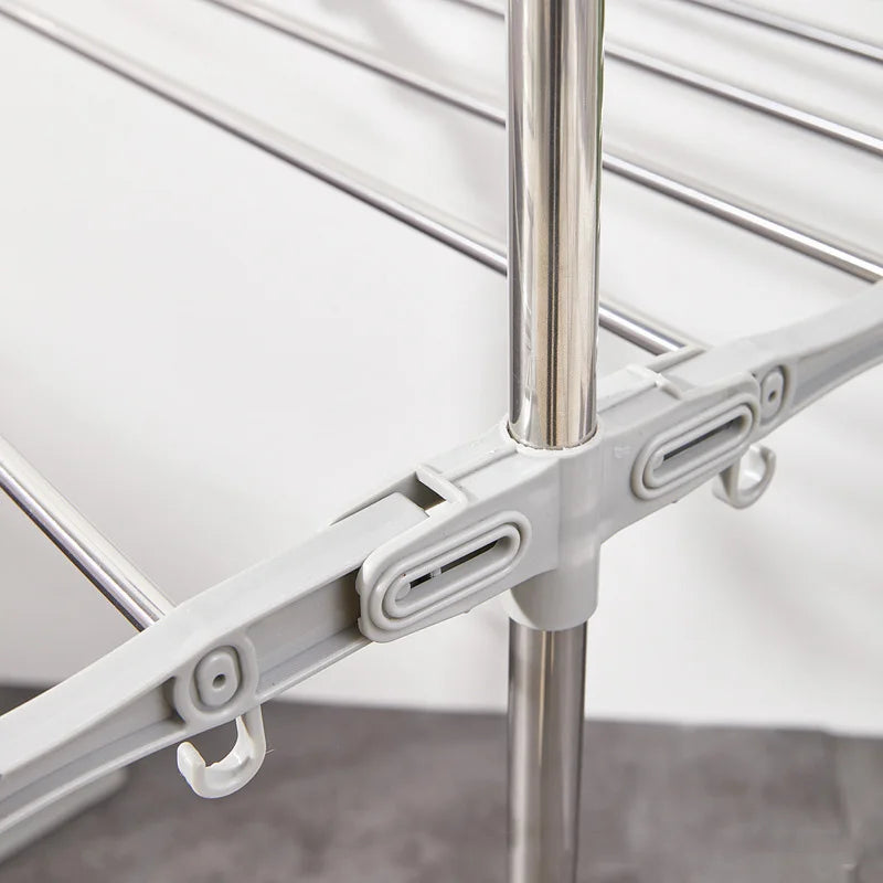 Foldable Winged Laundry Drying Rack 2-Layer Portable Clothes Organizer