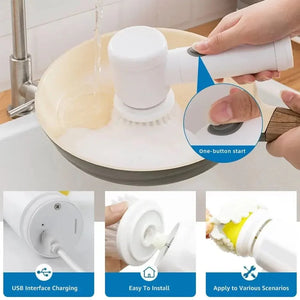 Sunshine USB Rechargeable Electric Dish Scrubber Portable Spin Brush - Shoplex