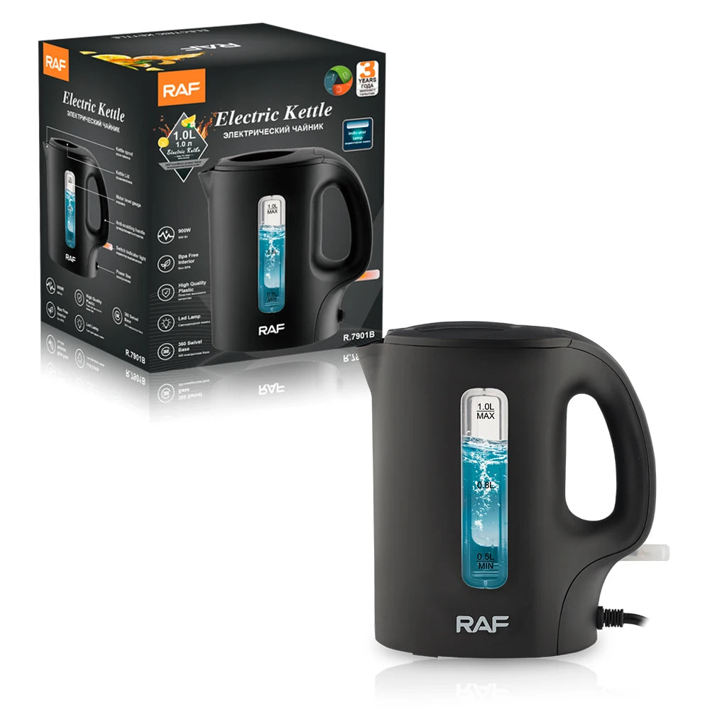 RAF 1L Electric Kettle Compact BPA-Free LED Indicator 360° Base