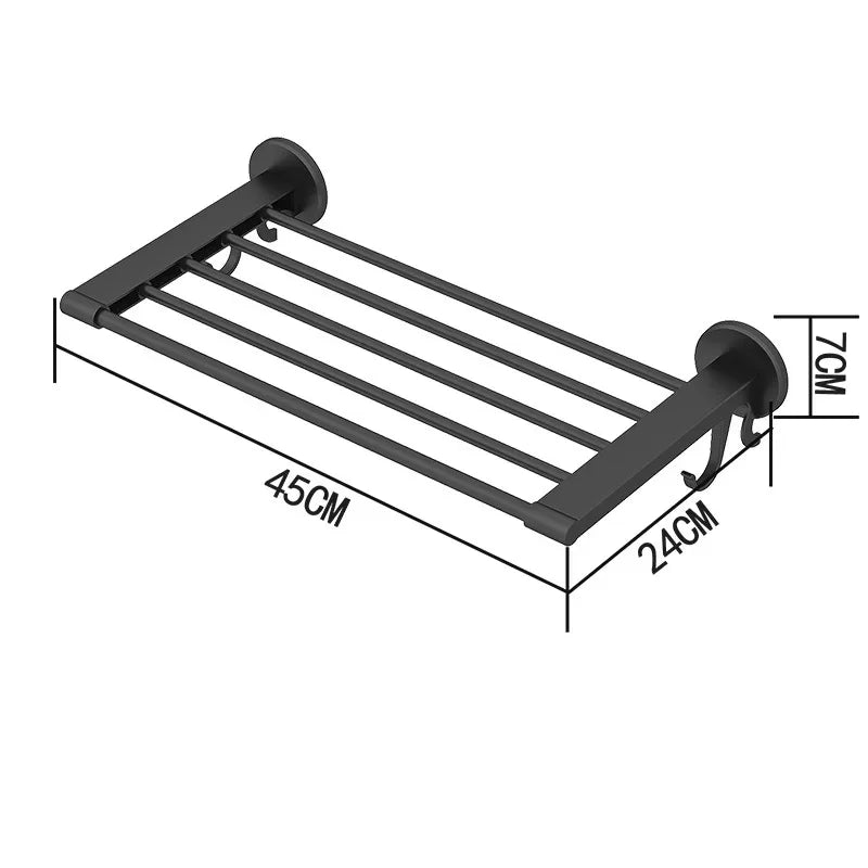 Nail - Free Wall - Mounted Bathroom Shelf Towel Slippers Rack Clip Option 45cm - Shoplex