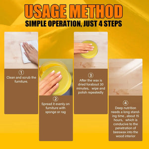 Natural Beeswax Wood Polish Bar for Furniture Floor Maintenance - Shoplex