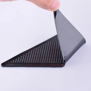 Transparent L - Shaped Reusable Silicone Rug Gripper Anti - Slip Corners Pads - Shoplex