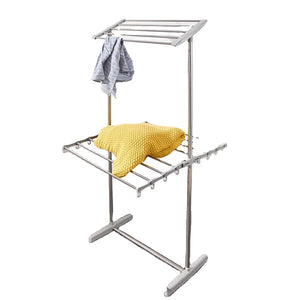 Foldable Winged Laundry Drying Rack 2-Layer Portable Clothes Organizer