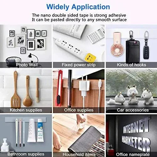 Transparent Nano Double Sided Adhesive Gel Tape Washable Reusable - Shoplex