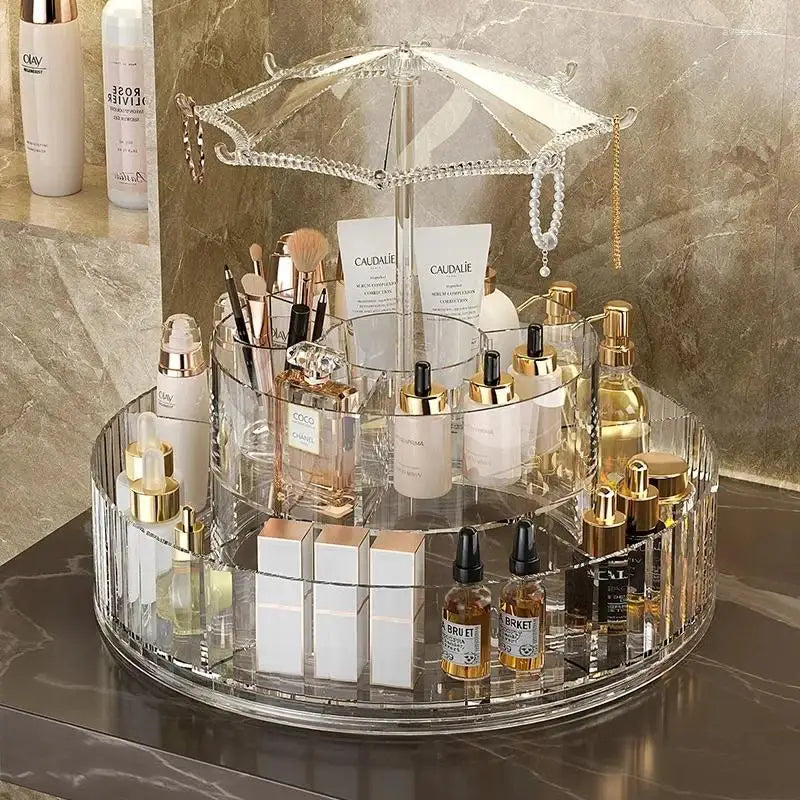 Transparent Acrylic Makeup Organizer Cosmetic Storage Dresser Shelf