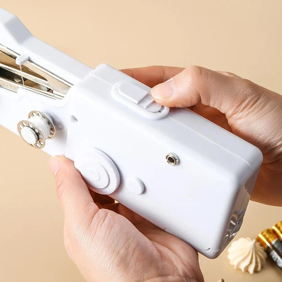 Mini Handheld Portable Sewing Machine White — Quick Home Repair Tool - product view 4 - Shoplex