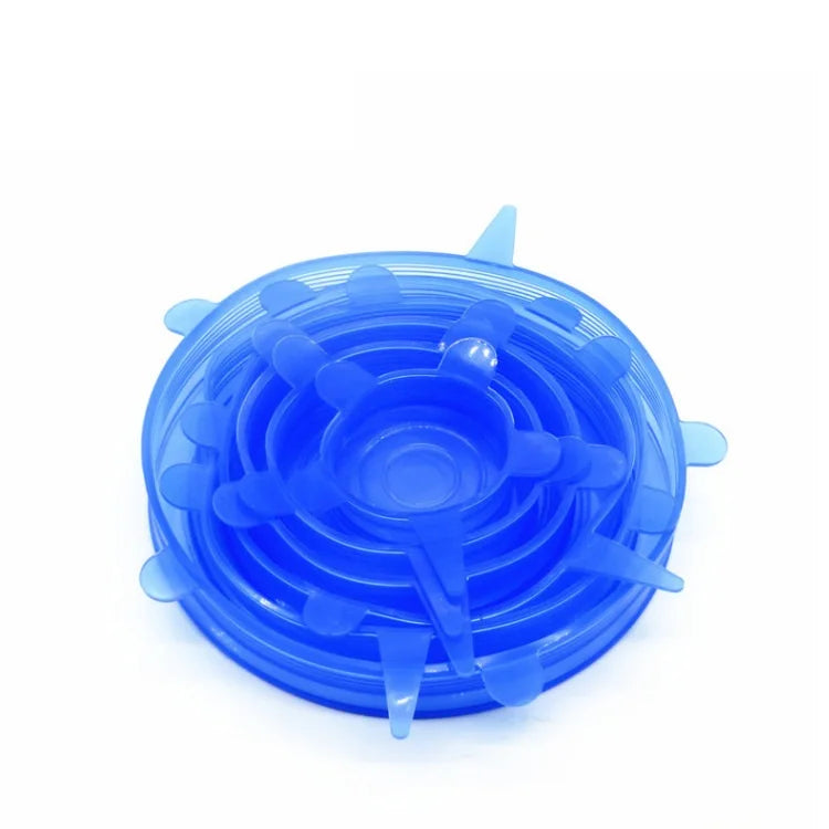 6-Piece Silicone Stretch Lids Set Leak-Proof Reusable Bowl Covers