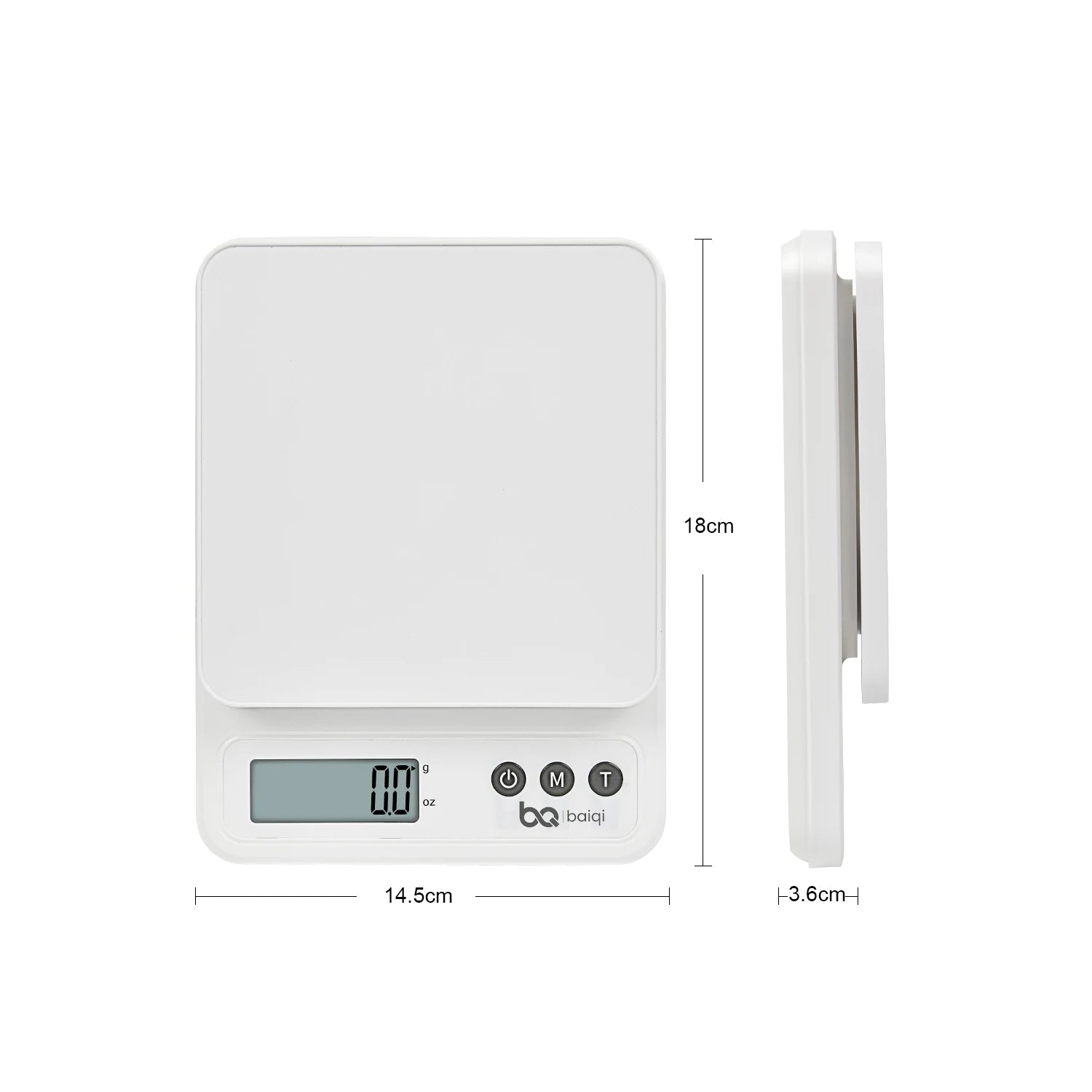 Compact Digital Kitchen Scale 5kg Accuracy 0.1g Waterproof ABS-Plastic