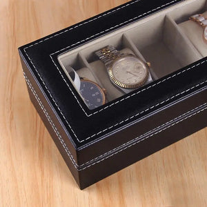 Luxury PU Leather Watch Display Box With Transparent Sunroof
