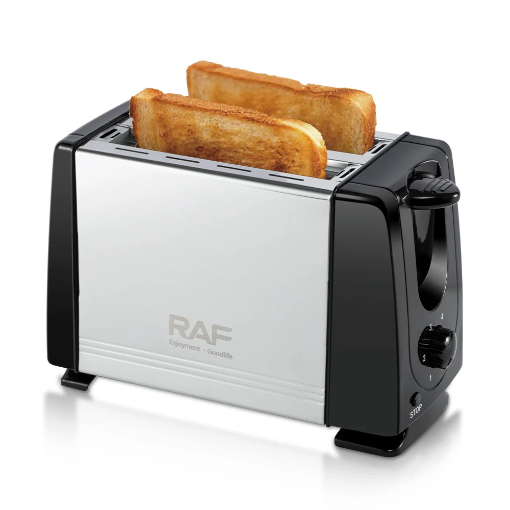 RAF Stainless Steel 2-Slice Toaster 650W Double-Sided Baking Card-Slot