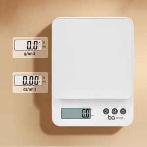 Compact Digital Kitchen Scale 5kg Accuracy 0.1g Waterproof ABS-Plastic