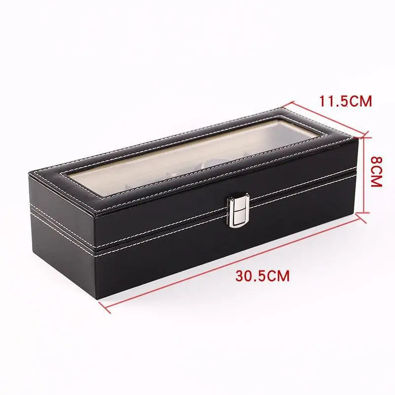 Luxury PU Leather Watch Display Box With Transparent Sunroof
