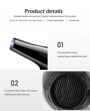 Professional Salon Hot & Cold Ionic Hair Dryer 2000W Powerful - Shoplex