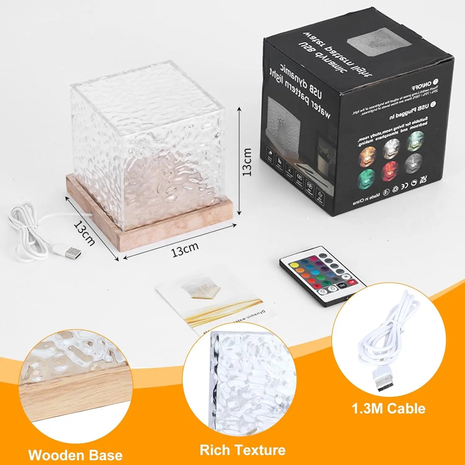 Aurora Glow Lamp Dynamic Water Ripple LED Night Light - product view 6 - Shoplex