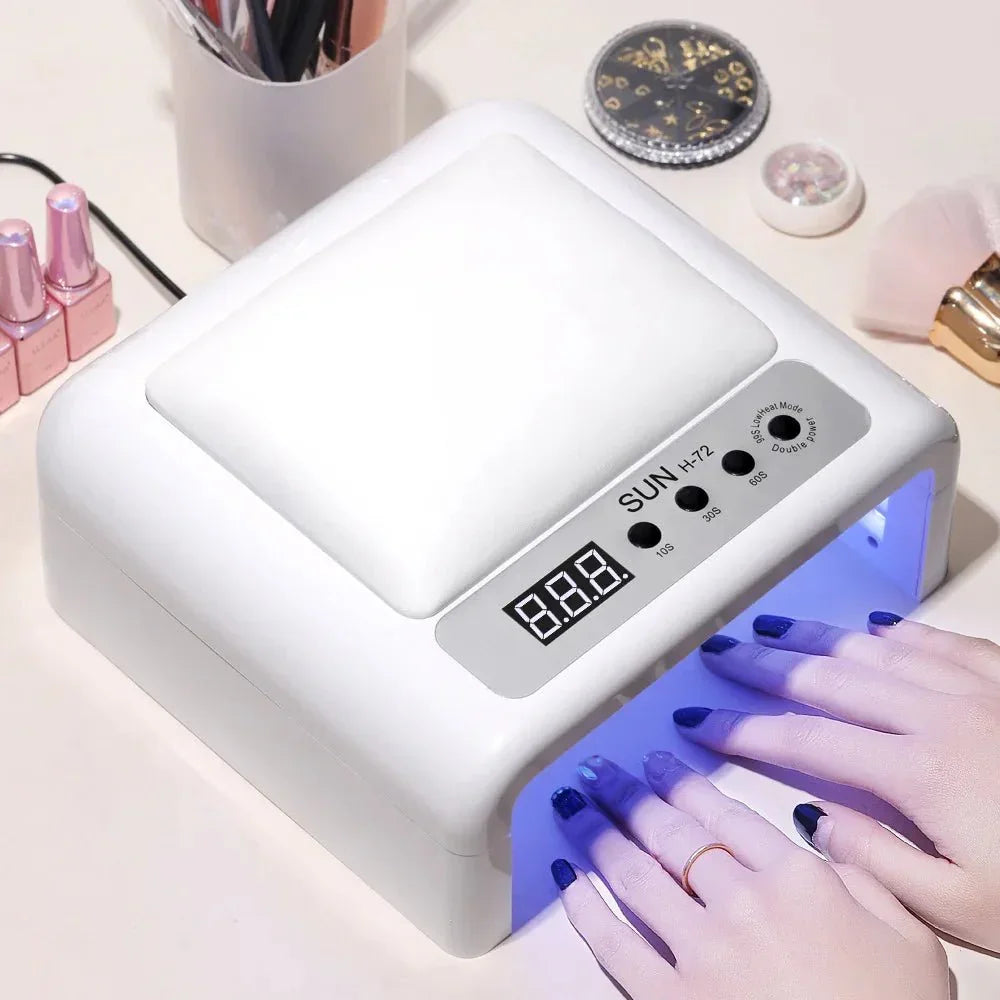 72W SUN - H72 UV LED Nail Lamp with Pu Hand Pillow - Shoplex