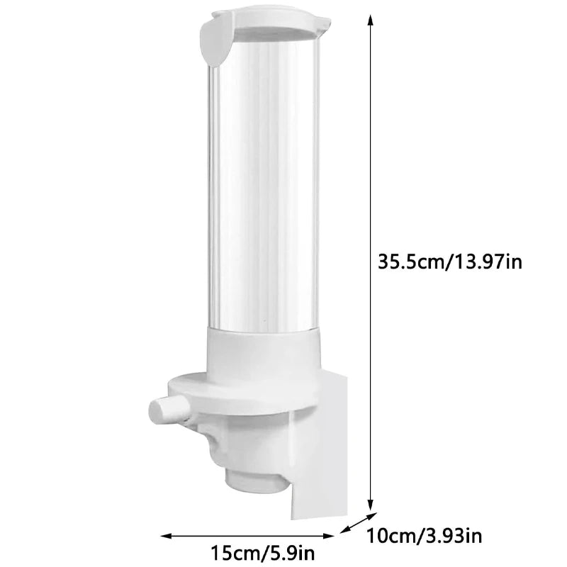 Adjustable Wall-Mounted Countertop Paper Cup Dispenser Holder Magnetic ABS