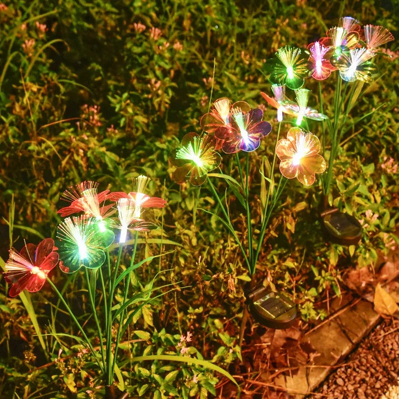 Solar LED Fiber Optic Butterfly Garden Floor Insert Light IP65