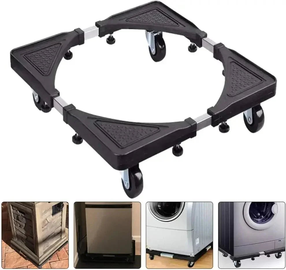 Adjustable Stainless Steel Appliance Base Stand with Lockable Casters - Shoplex