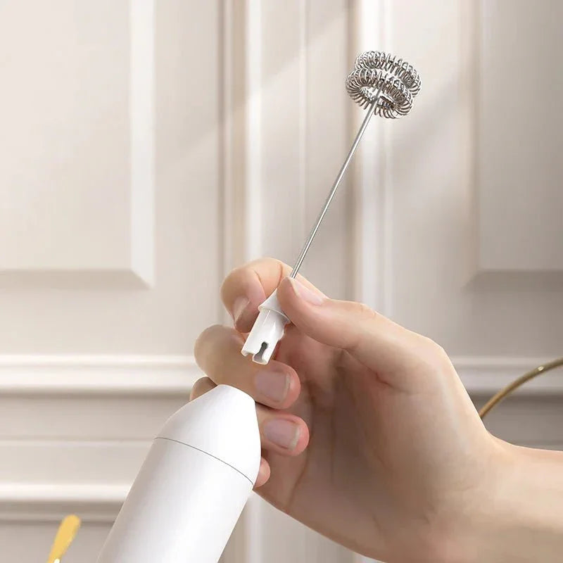Electric Mini Milk Frother Wireless Handheld Powerful Coffee Tool - Shoplex